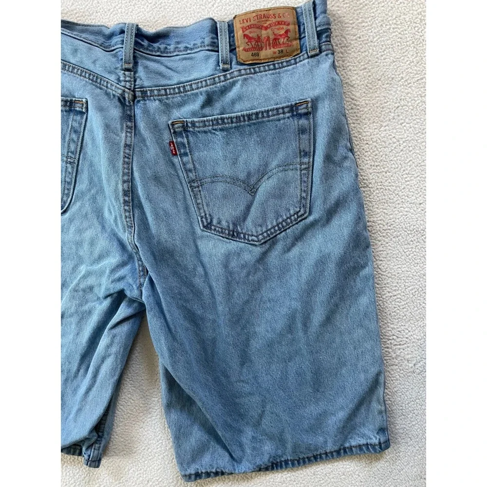Levi's Mens 38x12 Denim Shorts Light Wash 505 Regular Fit Cotton Blue Jorts